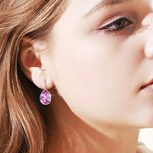 Pendientes de aro Belleza Elegante Cristales de gota de agua