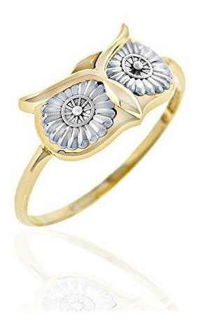 Anillo de búho de oro de 10K - Talla 7