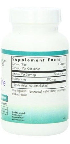 L-metionina 500 Mg 100 Cápsulas