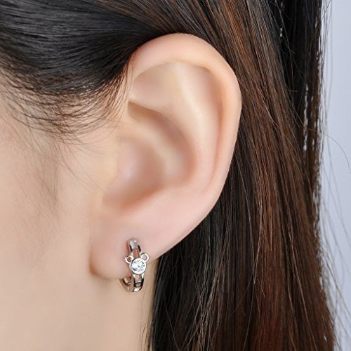Pendientes Infinite U Huggie Aretes Pequeños De Plata De Ley
