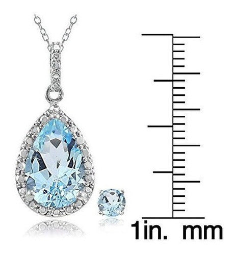 Conjunto De Collar Y Pendientes Con Lágrima De Plata