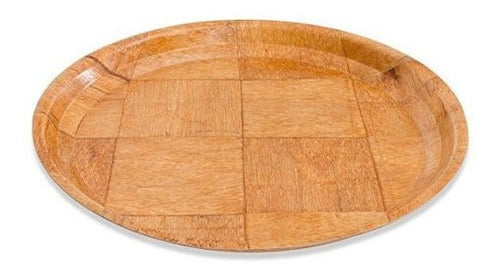 Bandeja de madera tejida