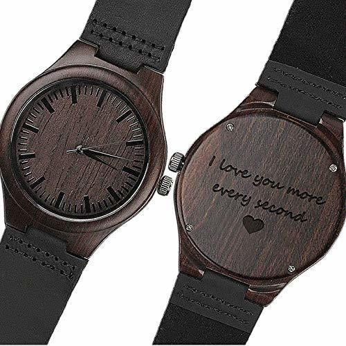 Reloj de pulsera de madera de cuarzo analógico para Hombres