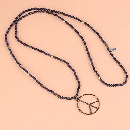 Classic Peace Sign Love Hippie Colgante En Collar De