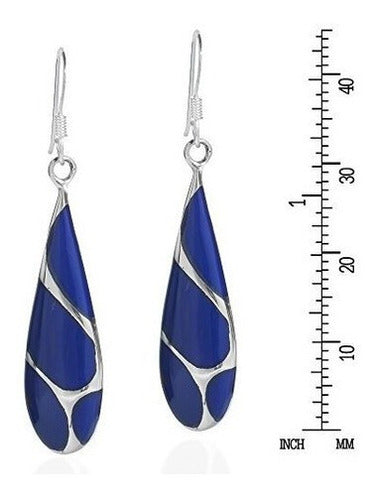 Pendientes Colgantes De Plata Esterlina Con Lapislázuli