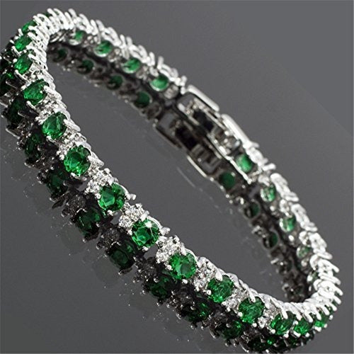 Rizilia Ronda Simulada Verde Esmeralda Y Blanco Cubic