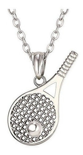 U7 Collar De Cohete De Tenis Cadena De Acero Inoxidable Y