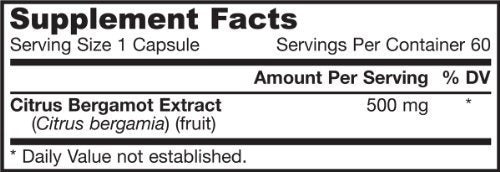 Jarrow Formulas Citrus Bergamot, 500 Mg, 60 Cápsulas