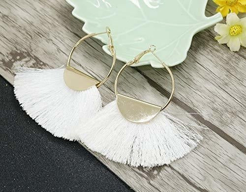 Loyallook - 4 pares de pendientes de borla para mujer