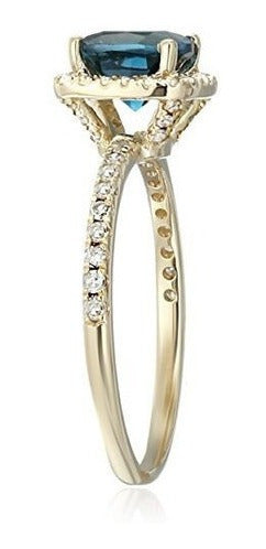 Anillo De Compromiso De Halo De Oro