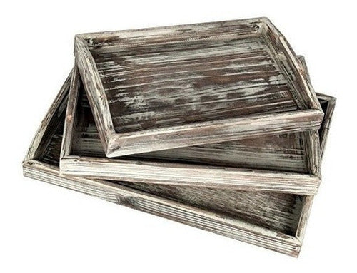 Bandejas Para Desayuno Con Nidos De Madera