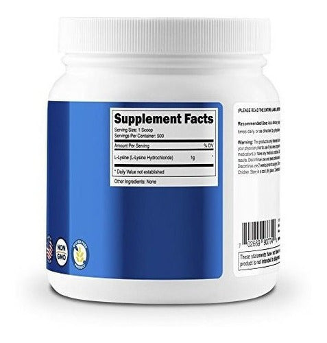 Nutricost L-lisina En Polvo 500 Gramos - L-lisina Pura