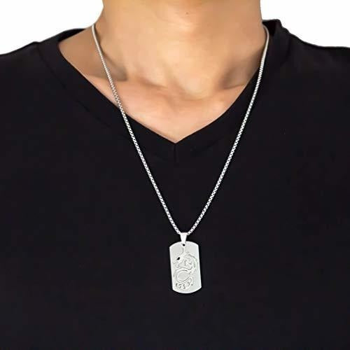 Xusamss Hip Hop Collar Colgante De Acero De Titanio Etiqueta