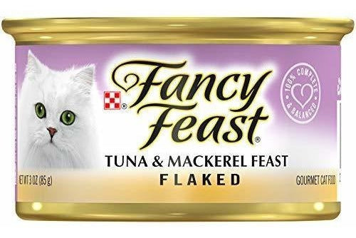 Purina Fancy Feast Atun en escamas y fiesta de caballa Comida