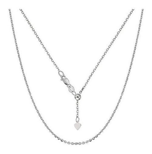 Collar de cadena de eslabones de oro blanco de 10 K