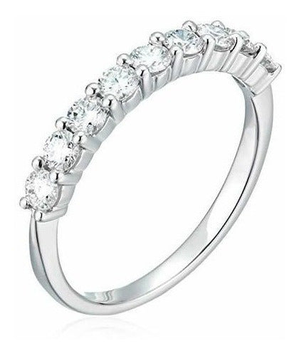 Alianza De Boda Con Diamantes De 3/4 Ct En Oro Blanco