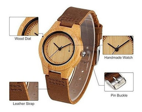 Relojes De Pulsera De Madera De Bambú Para Mujer