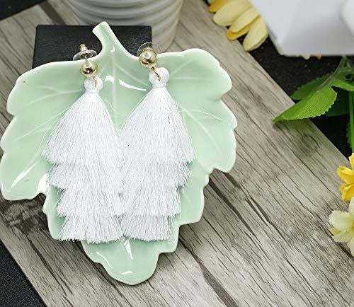 Loyallook - 4 pares de pendientes de borla para mujer