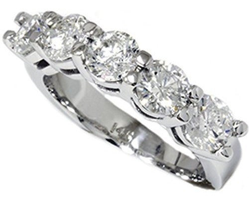 Anillo de oro blanco de 14K y diamantes de 2k