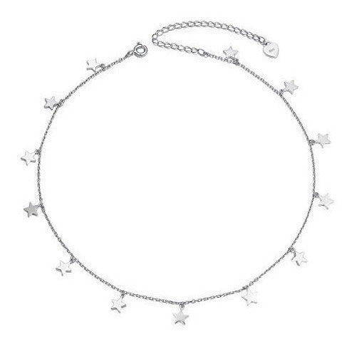 Joyería De Plata Esterlina Lucky Star Gargantilla Collar