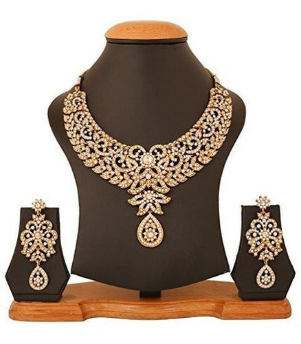 Juego de collar y pendientes para mujer en tono dorado