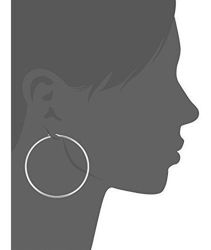Pendientes De Aro De Tubo De 2x70 Mm De Plata Esterlina