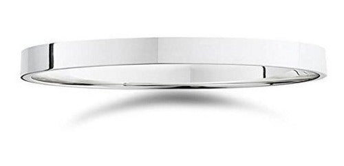 Alianza De Boda Pulida Plana De 2 Mm, Oro Blanco De 10