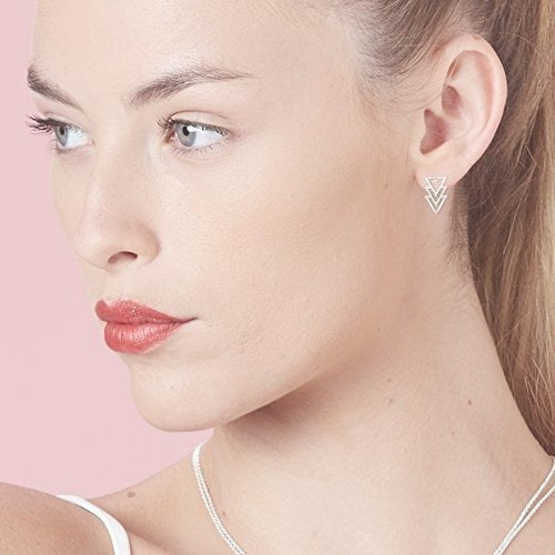 Boma Jewelry Pendientes Geométricos De Triángulo De Plata