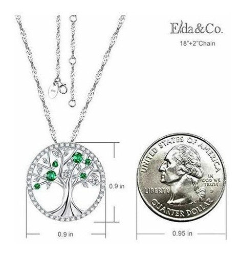 El Árbol De La Vida Amor Creado Collar De Halo Esmeralda