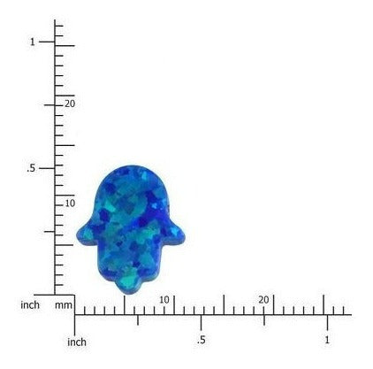 Collar con colgante de mano de Hamsa de ópalo azul