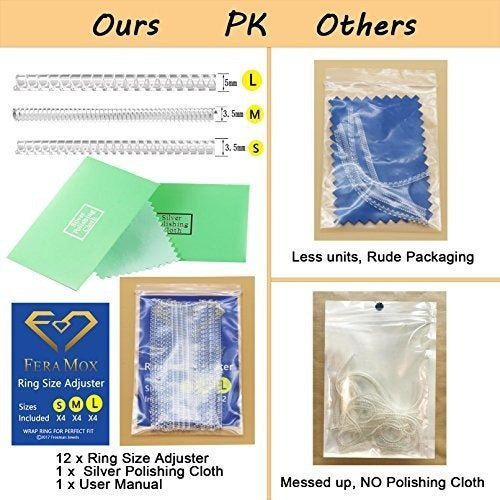 Juego de 12 unidades de ajustador para tamaño de anillo