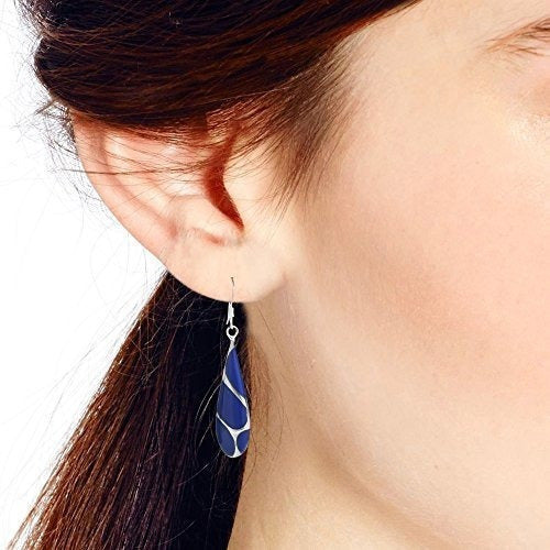 Pendientes Colgantes De Plata Esterlina Con Lapislázuli