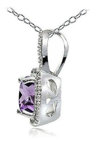 Collar De Amatista Y Topacio Blanco De Plata Esterlina