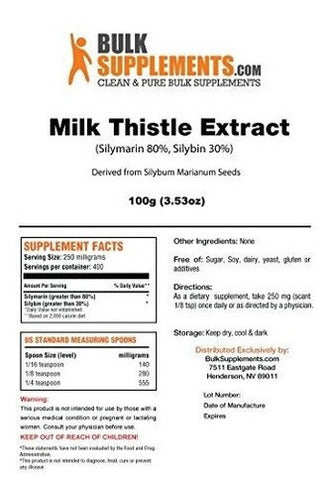 Suplementos en polvo Extracto de cardo de leche 100 Gramos