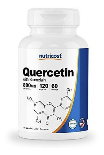 Nutricost Quercetin 800mg, 120 Cápsulas Con Bromelina