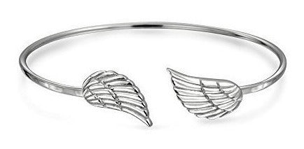 pulsera Ala de ángel de plata esterlina Pluma
