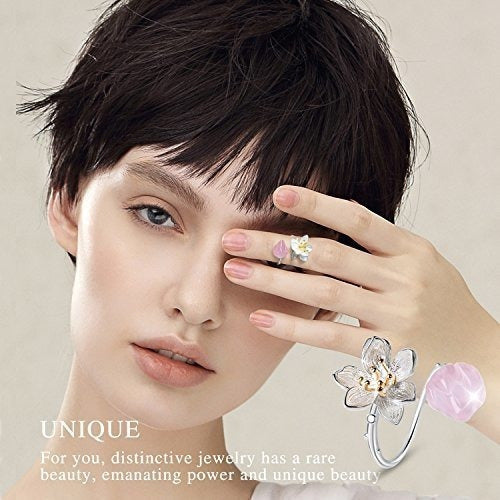 Lotus Fun S925 Anillos De Flor De Plata Esterlina Lotus