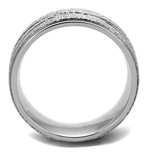 Anillo De La Venda De Boda Del Aniversario Del Acero