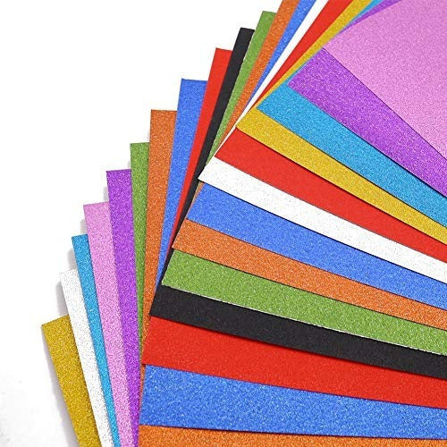 Papel Para Tarjetas Con Brillo, 20 Hojas Papel Sparkle