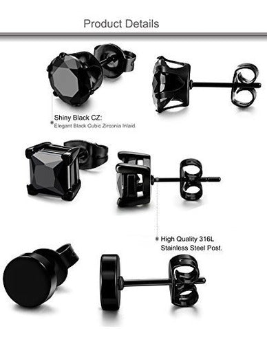 Pares De Aretes De Acero Inoxidable