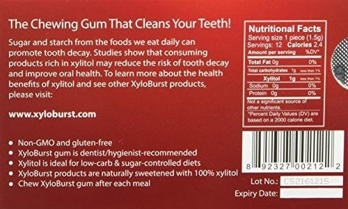 Xyloburst Cinnamon Xylitol Gum 12/12 Piece, 0.02 Libra
