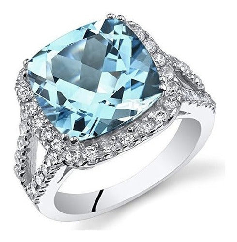 Anillo De Topacio Azul Suizo 6.25 Quilates