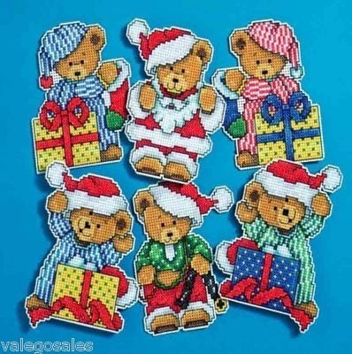 Kit de Obras de Diseño De Punto De Cruz Contado 6 Adornos