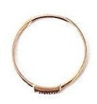 Honeycat Mini Anillo De Fila De Cristal En Una Placa De Oro