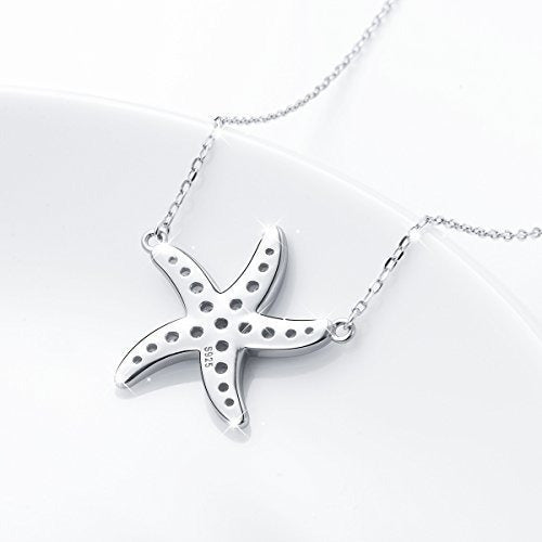 Athenaa S925 Collar De Estrella De Mar Colgante De Estrella