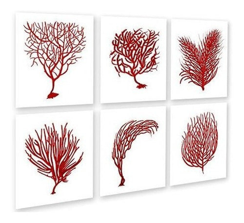Red Sea Corals Beach Decor Set De 6 Impresiones Sin Marco