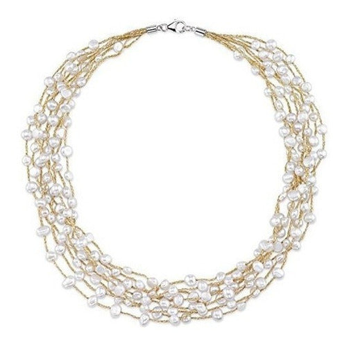 Collar De Perlas Cultivadas De Agua Dulce