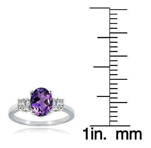 Anillo Ovalado De Plata Esterlina, Talla