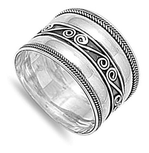 Anillo De La Cuerda De Bali De Las Mujeres De La Plata