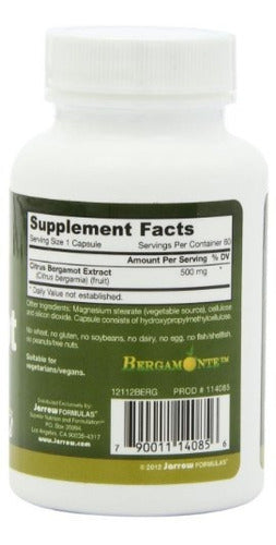 Jarrow Formulas Citrus Bergamot, 500 Mg, 60 Cápsulas